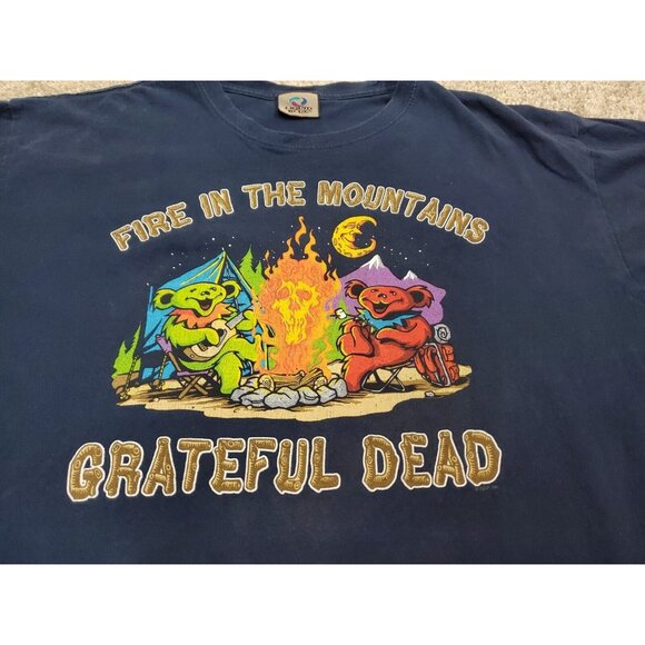 Vintage Grateful Dead Fire in the Mountains‎ T-Shirt Men's Size XL Liquid Blue - Picture 3 of 10